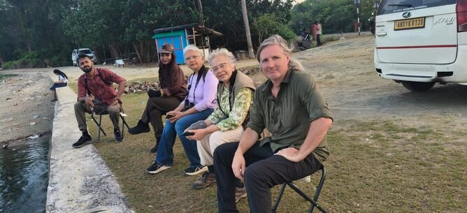 Birders in andaman islands during a tribesmen.in birdwatching tour